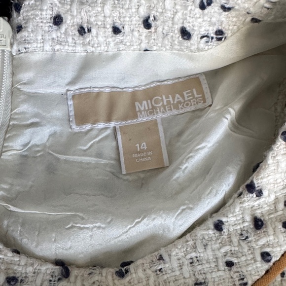 MICHAEL Michael Kors White and Navy Textured Mini Dress - Picture 6 of 6